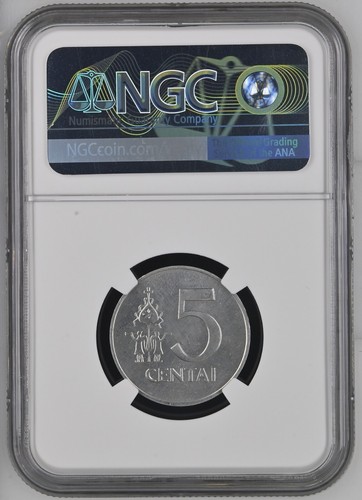 Lithuania 5 Centai 1991 UNC NGC MS 64 - Picture 2 of 2