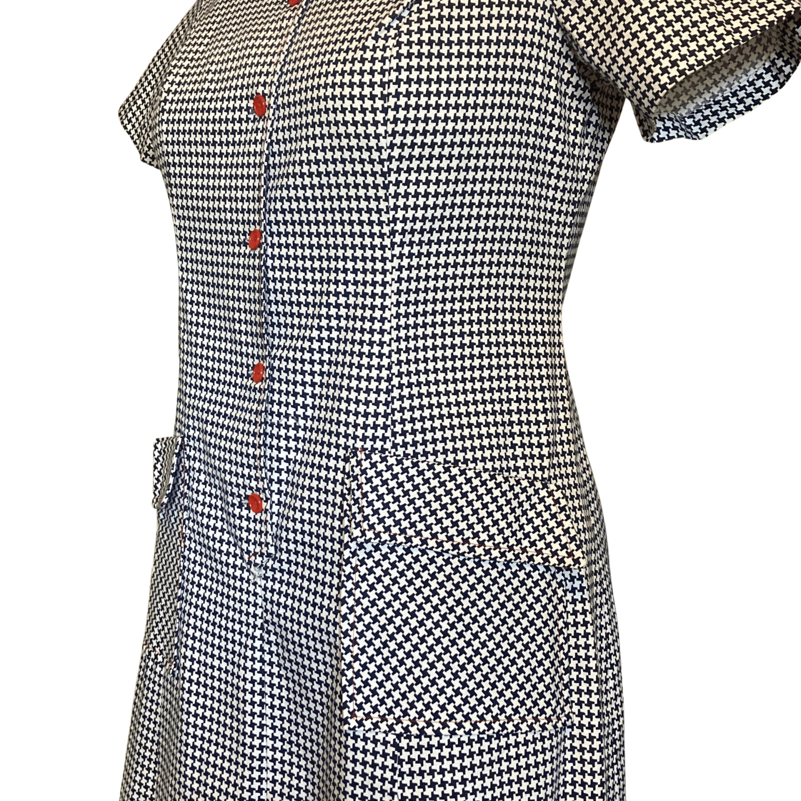 Vintage 1960s Plus Size Hounds Tooth Shift Dress … - image 5