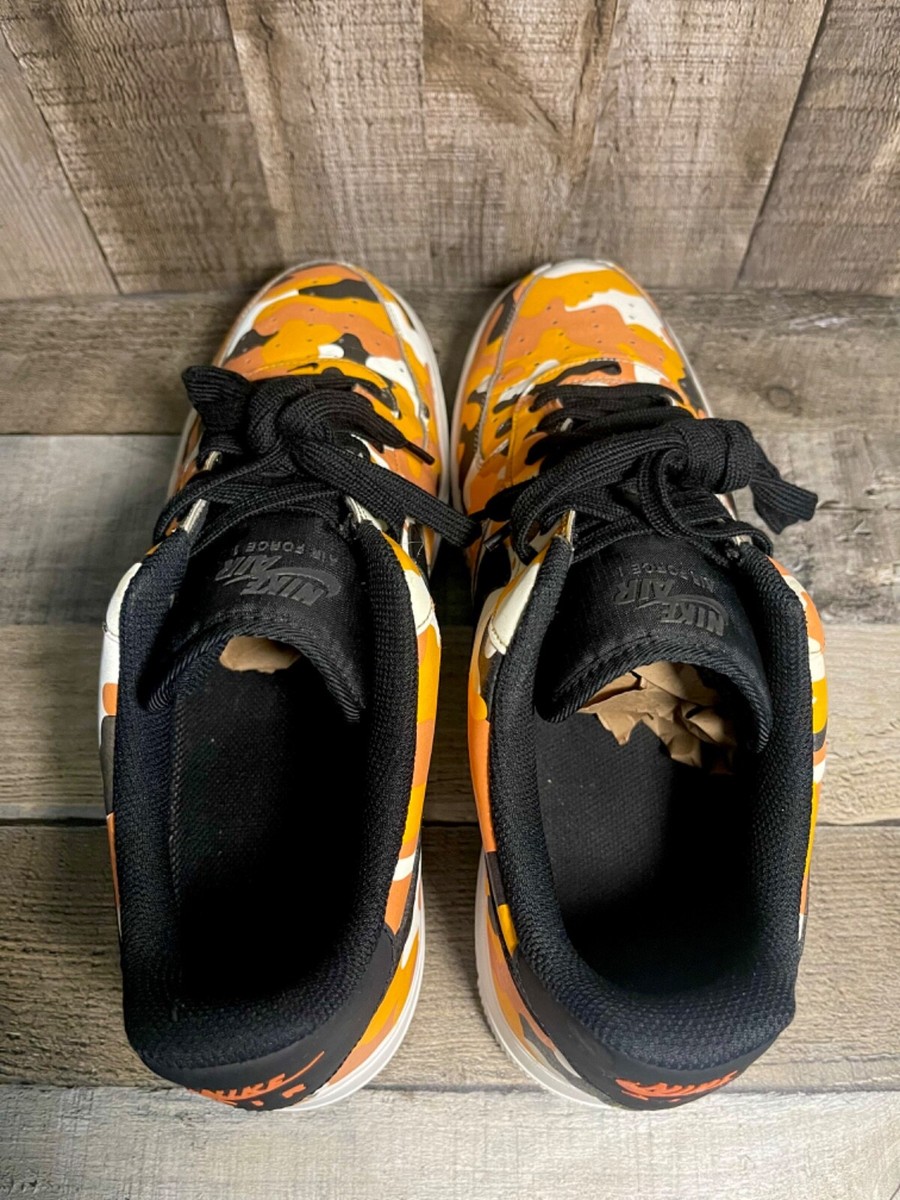 2017 Nike Air Force (1)Orange Camouflage (823511-800)Low Casual