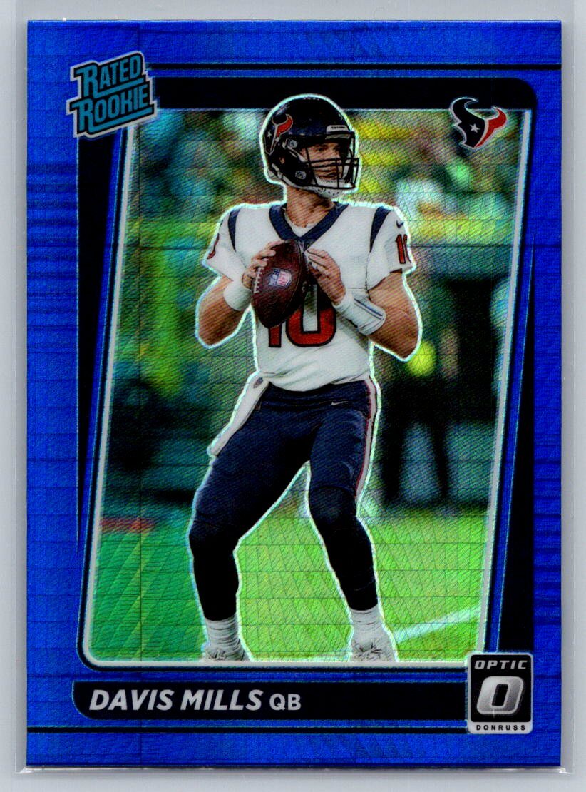 2021 Donruss Optic #222 Davis Mills Blue Hyper