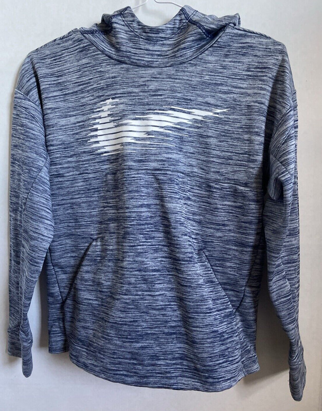 Boy's Nike Dri-Fit Hoodie Size Medium Blue / Gray *used*