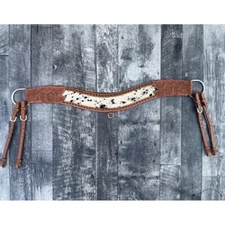 New! Schulz Equine COW PUNCHER TRIPPING COLLAR w/ Hair-on cowhide Floral tooling