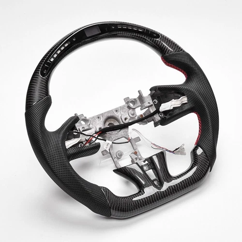 Real carbon fiber LED Sport W/heated Steering Wheel For INFINITI Q50 QX50 13-17 - Picture 11 of 14