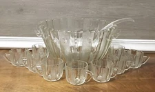 Jeanette Dewdrop Punch Bowl Original Base 12 Hooks 9 Cups Ladle Vintage EUC