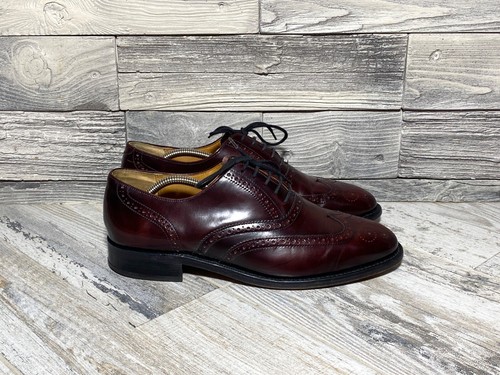 BARKER Mens Burgundy Brown Leather Derby Brogue Shoes Size UK 8 G / US 9 / EU 42 - Picture 2 of 23
