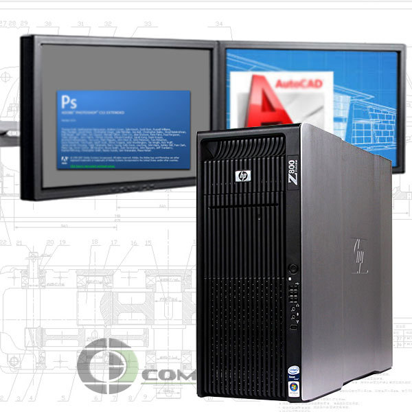 HP Z800 Computer 48GB RAM 256GB SSD + 4 TB K5000 PC for 3D