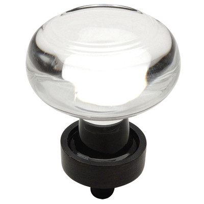 Cosmas 6355ORB-C Oil Rubbed Bronze & Clear Glass Cabinet Knob