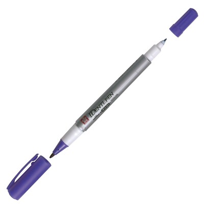 44102 Sakura Identi-pen Double Tip Permanent Marker, Fine/Ex Fine, Blue, 3 Each