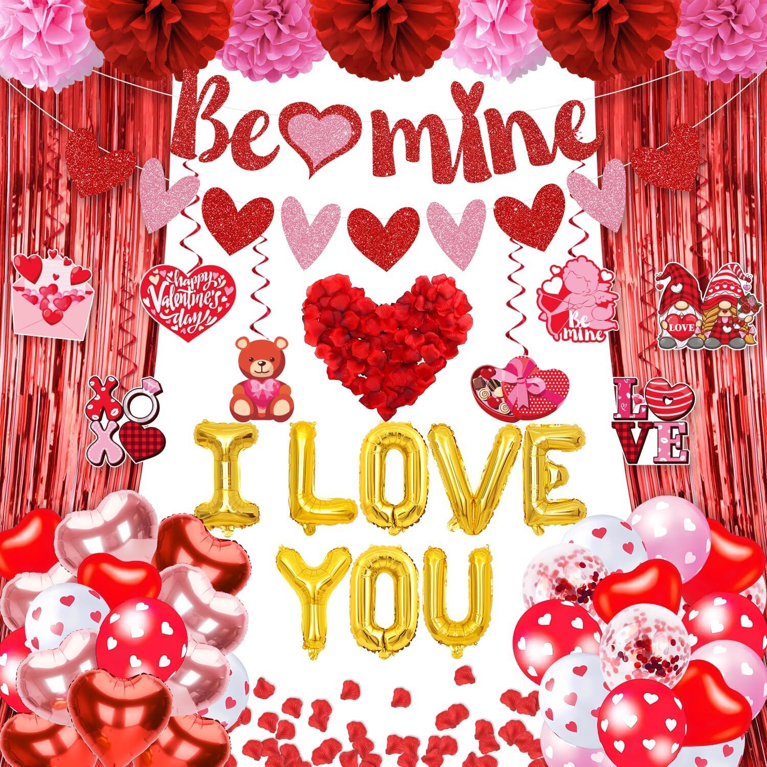 Valentines Day Decorations Kit, I Love You Balloons Indoor,...