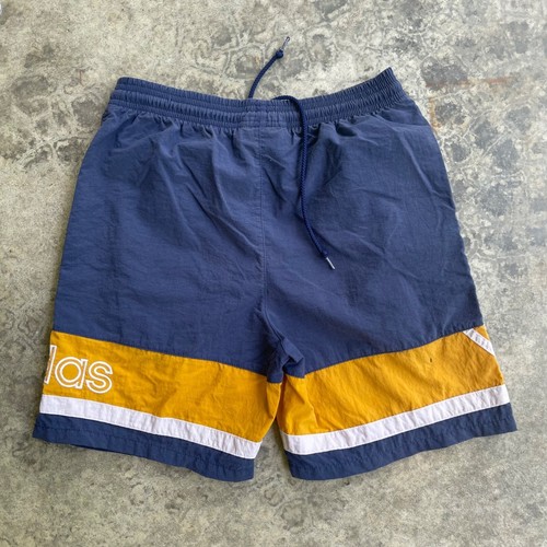 Vintage 90s Adidas Color Block Swishy Basketball Streetwear Short Kids Small - Picture 2 of 4