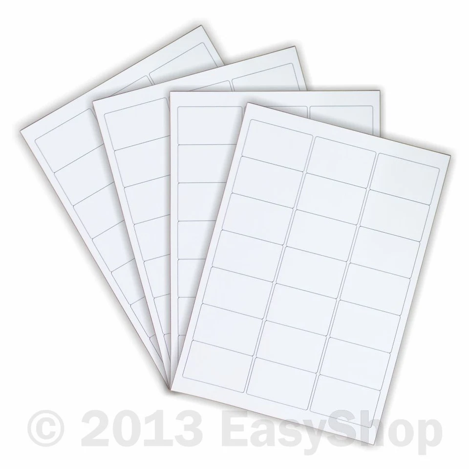 EASY LASER PLAIN CARD SHELF EDGE TAG White A4 Laser Ink Jet Sheets Shelf Edge Card Ticket Perforated 70 X 38 mm 21 up