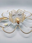 Jeanette Glass Shamrock  Plates with 22k Gold Trim Plus 3 smaller plates  VTG