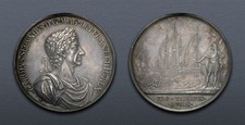 Charles II. 1660-1685. AR Medal. Battle of Lowestoft. Struck 1665. NGC AU 58.