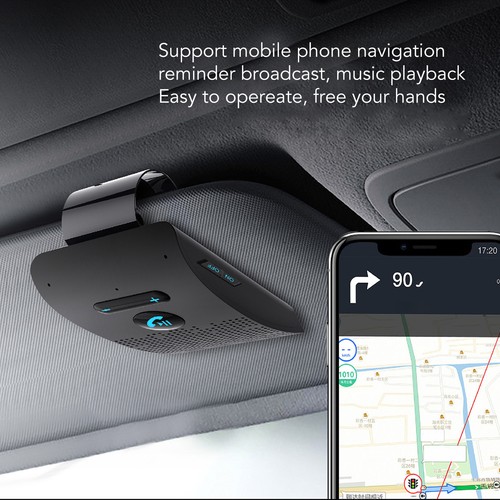 Car Speakerphone Hands Car Kits With Automatic Cellphone Connection Handsfree - Photo 9 sur 12