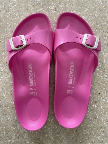 Birkenstock Madrid Essentials Slide Sandal EVA Hot Pink Size 38 US 8 Pool Beach