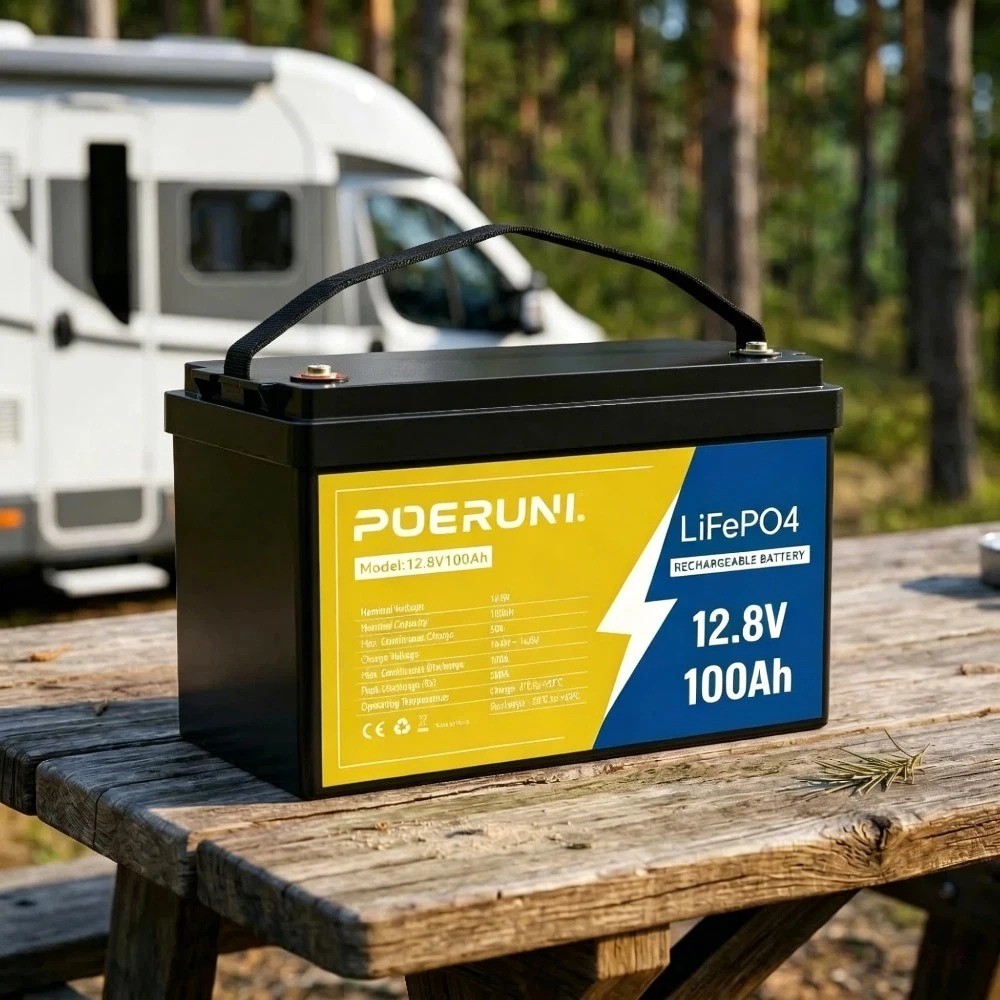 12V 100Ah LiFePO4 Lithium Battery Cycle Deep Built-in BMS for Solar RV Off-grid