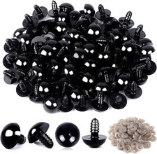 Plastic Safety Crochet Eyes 120PCS 0.24Inch/6mm with Washers for Crafts Bulk