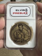Elvis Presley The King Inspired Hand Made Lasered Etched Token Coin Gift Music