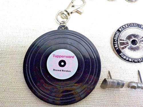 Lot of Vintage Tupperware 4 Push Pins Bracelet Carabiner 2 Pins/Brooches - Afbeelding 2 van 7