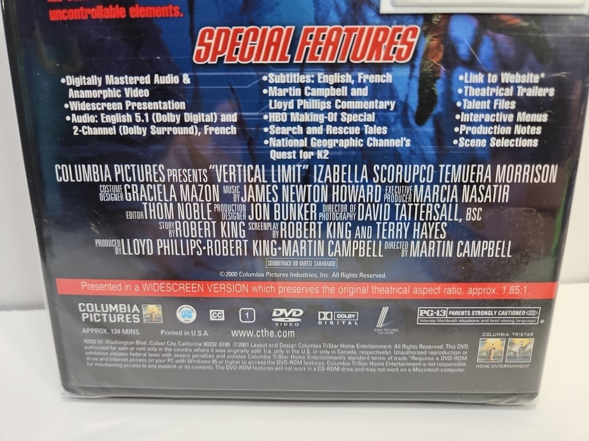 Vertical Limit (DVD, 2001) NEW, SEALED, Bill Paxton, Scott Glenn