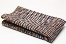 mens pure wool pocket square handkerchief - houndstooth brown