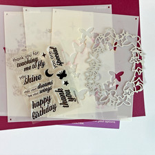 Hero Arts My Monthly Hero Stamps, Dies,Layering Stencils Butterfly February 2023