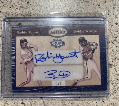 2025 Leaf Lumber Bobby Witt Jr / Robin Yount Dual Auto 6/7 Royals / Brewers