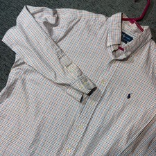 Ralph Lauren Button Down Shirt 16 32/33 Yarmouth Pinpoint Oxford Check Mens