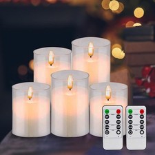 LED Flameless Candles with Timer Pack of 5