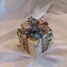 Vintage Fritz And Floyd Essential Trinket Dish With Blue Flowers