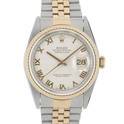 ROLEX Datejust 16233 White Pyramid Roma Warranty 1999 SN/#T