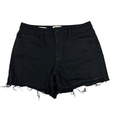Universal Thread Black Denim High Rise Midi Jean Shorts 10R 10 Cutoff Festival