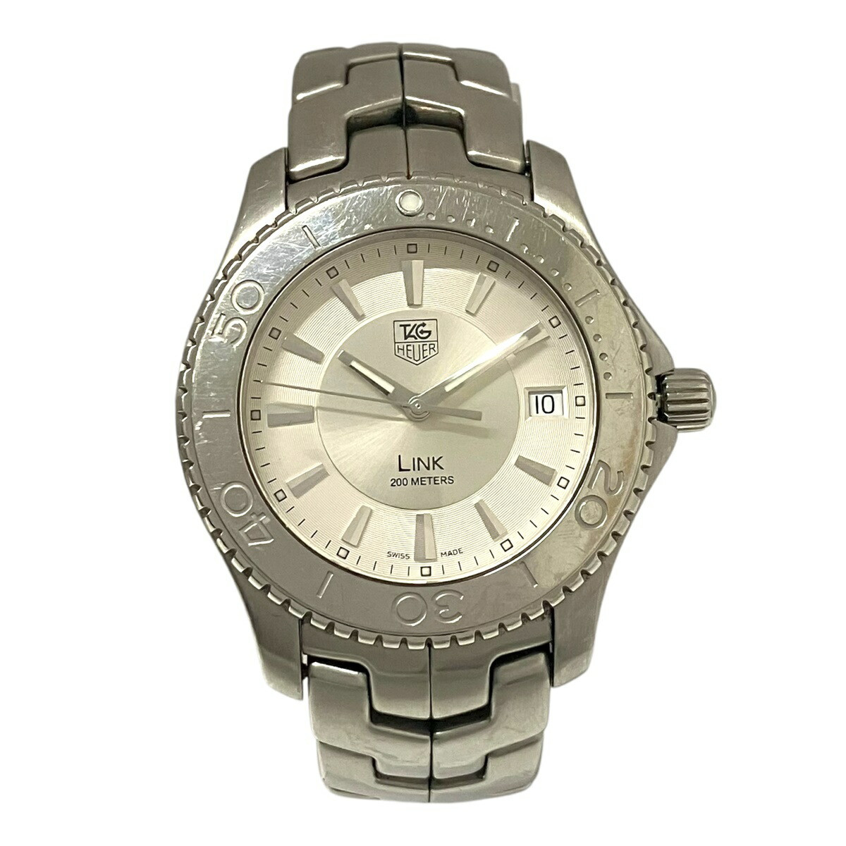 Tag Heuer Link WJ1111-0 Mens Silver Stainless Steel Quartz Watch 39mm Pre-Owned