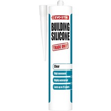Image of Evo-Stik Building Silicone Clear 280ml Weatherproof Sealant for Frames Doors