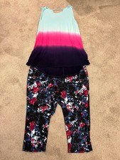 LIVI Athletic Wear Set Tank Pants Multicolor Women's Plus Size Sz 26/28 EUC!