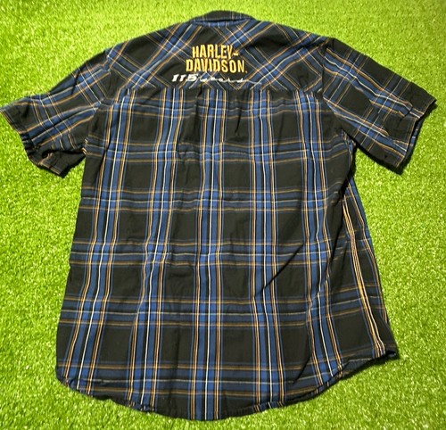 Harley Davidson Button Up Hemd Herren Large Mechaniker Biker kariert 115 Jahre - Bild 7 von 7