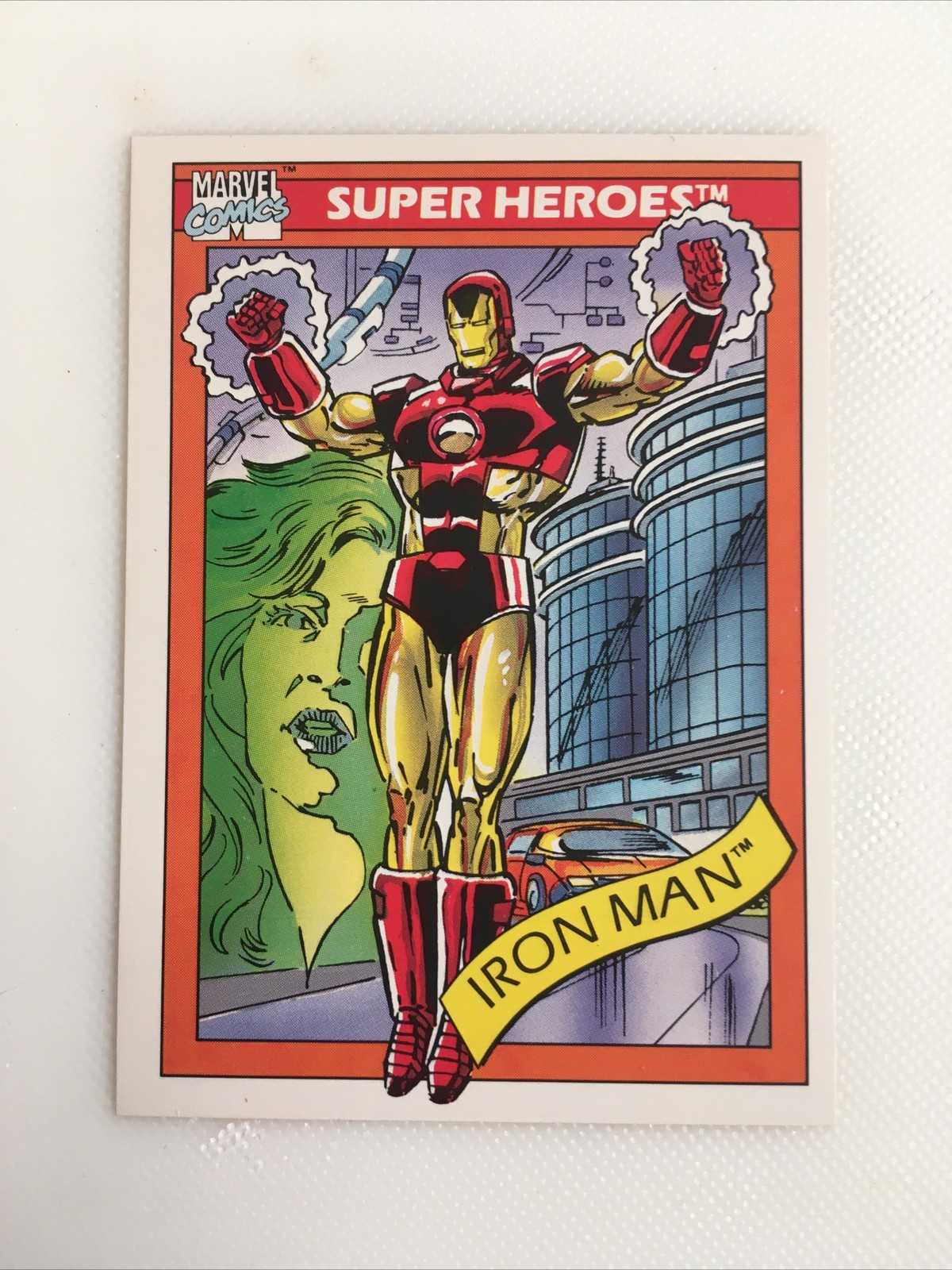 1990 Impel Marvel Universe Super Heroes Iron Man Card #42