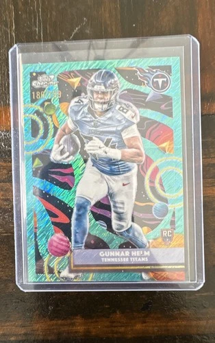 2025 Topps Cosmic Chrome Gunnar Helm Aqua /199 #197 RC Tennessee Titans