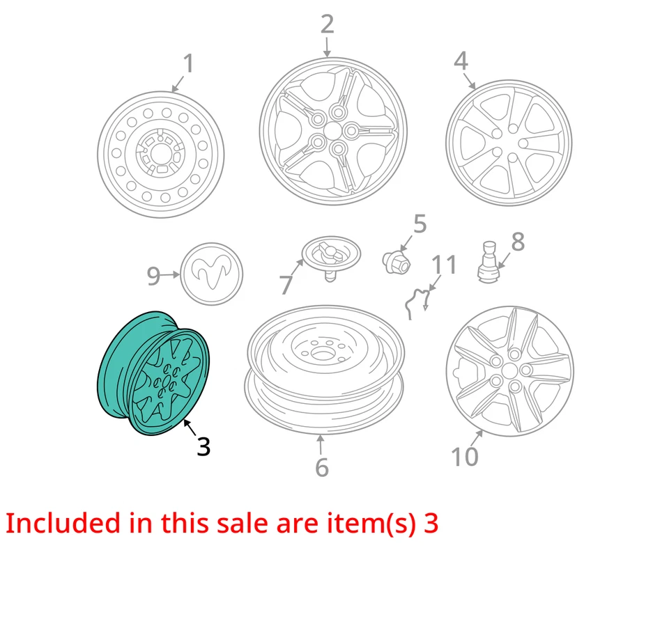 Wheel Coupe 17x6-1/2 5 Spoke Chrome Fits 03-05 STRATUS 1872383 Foto 3 de 4