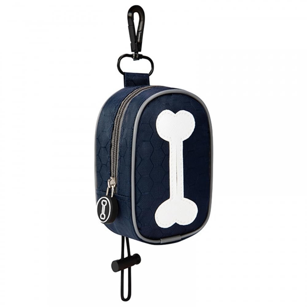Support pour sac a crottes de chien en cuir vegan beige avec attache métal