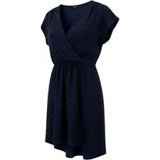 Madewell Silk Leaf Print Silk Dress Womens 4 Navy Blue V-Neck Cap Sleeve Classic