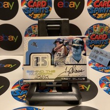 2001 Fleer SkyBox Troy Glaus 25/25 Anaheim Angels Behind the Numbers Jersey Auto