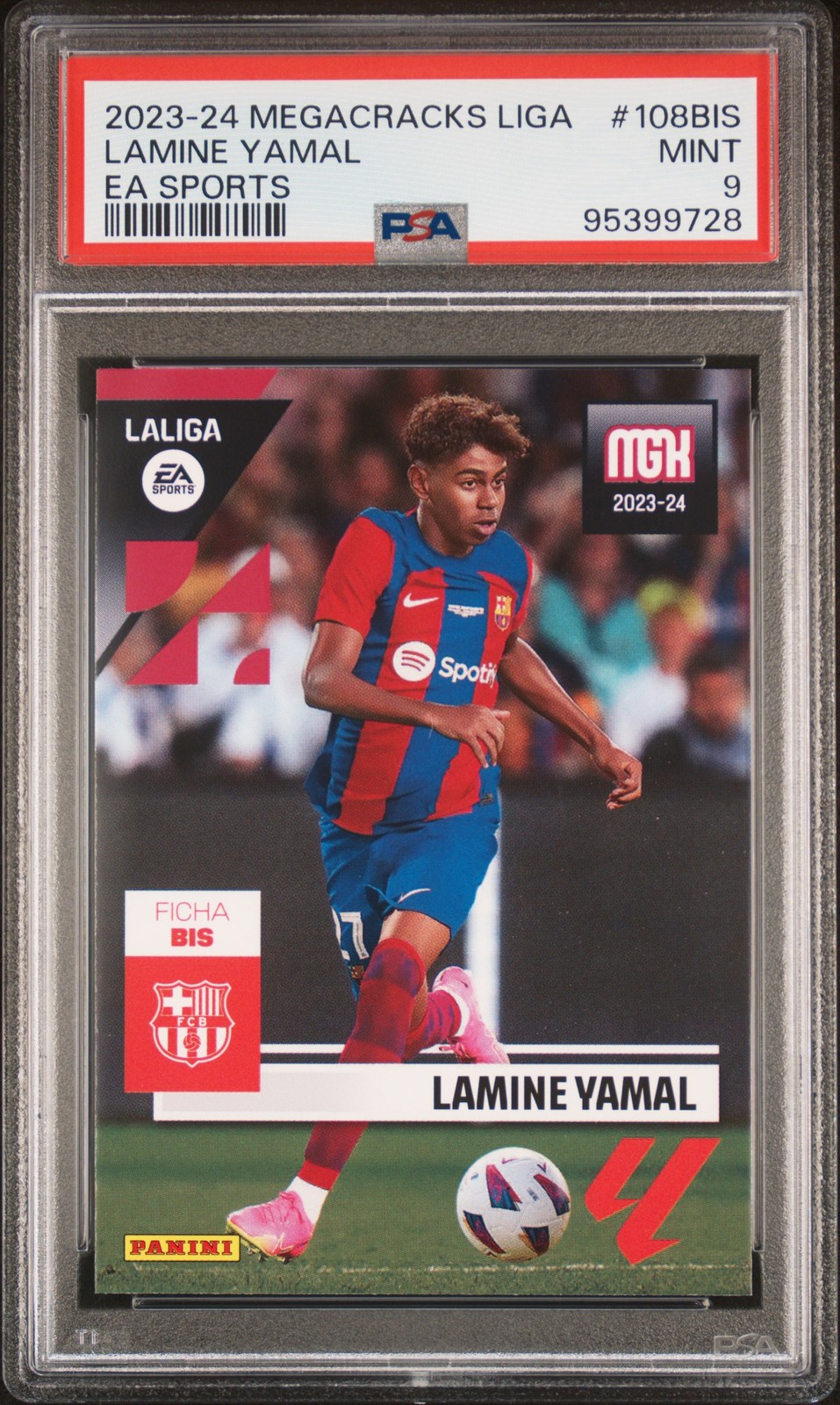 2023-24 PANINI MEGACRACKS LALIGA EA SPORTS #108BIS LAMINE YAMAL PSA 9