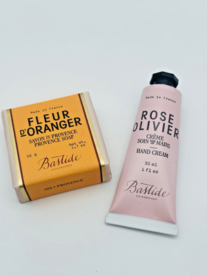 Bastide French Hand Care Set Rose Olivier Cream + Fleur d Oranger Soap Gift Set
