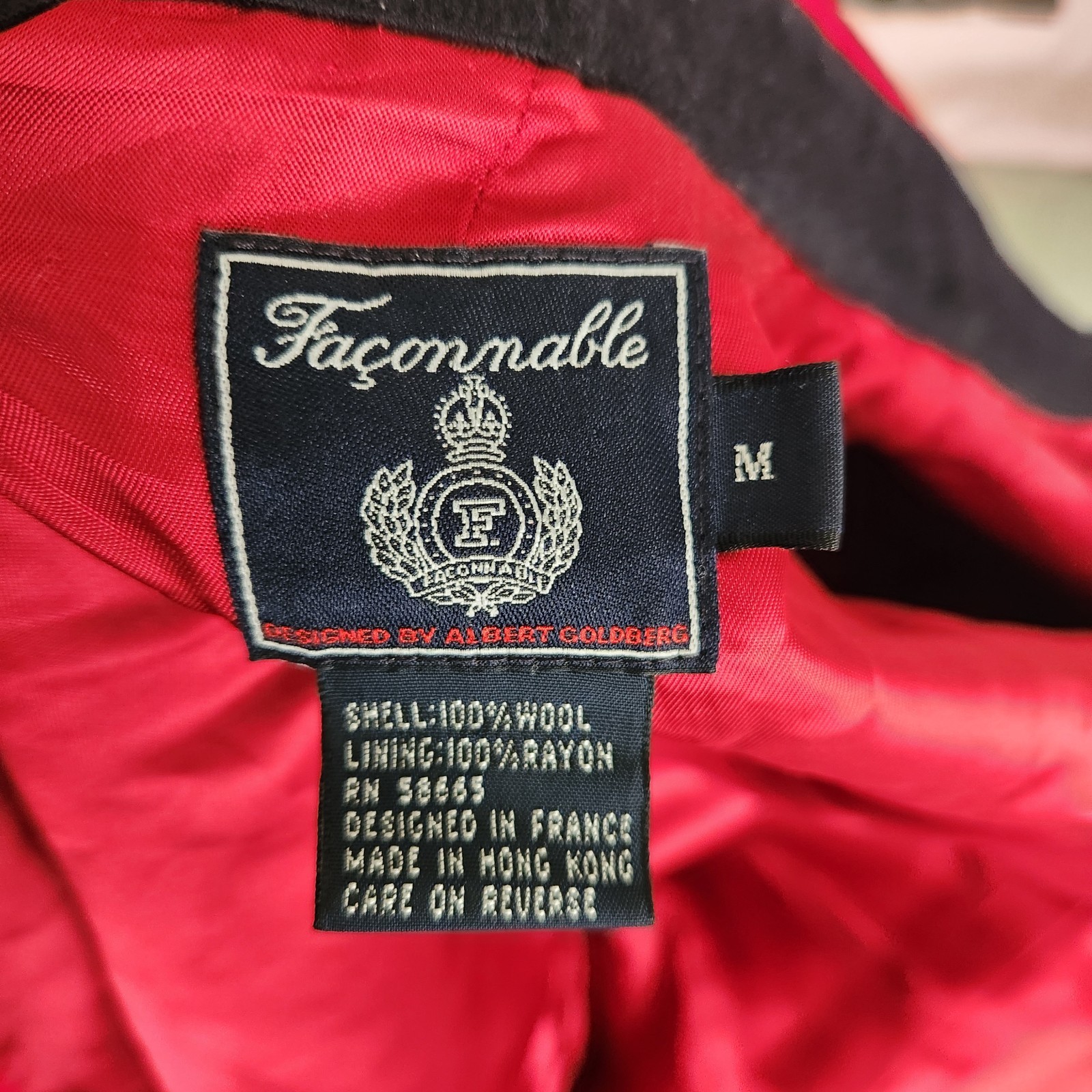 Faconnable 100% Wool Button Down Shirt Women's Me… - image 8