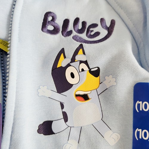Bluey Kids Hoodie Zip-Up Sweatshirt Light Blue Size 10/12 – Cartoon Character - Picture 5 of 10