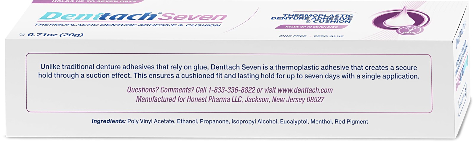 Seven Denture Adhesive, Thermoplastic Denture Adhesive, Cushion, Reliner for ...