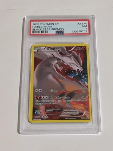 Reshiram Full Art Promo Holo Card XY74 PSA 7