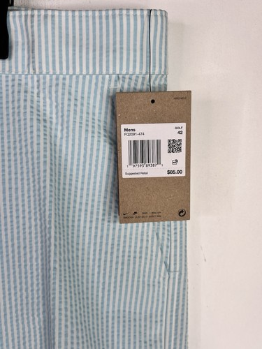 Nike Tour Chino Golf Shorts Mens 42 8" Striped Blue/White FQ2091-474 Read - Picture 5 of 16