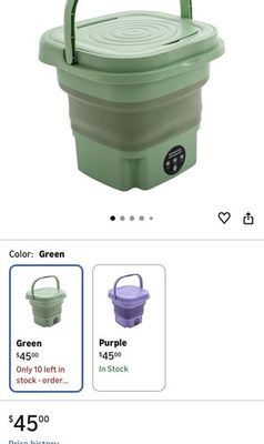 #ad Portable 8L Washing Machine Foldable Semi automatic Washer W drainage Basket $30.00